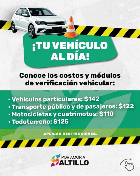 Exhorta Gobierno Municipal a verificar automóviles