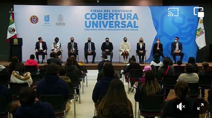 Oficializa gobernador de Nuevo León Samuel García convenio para cobertura Universal en niños, niñas y adolescentes con cáncer