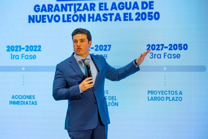 Presenta Samuel García proyecto para solucionar problema de agua en NL