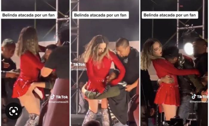 Belinda sufrió brutal altercado con un fan durante show en vivo: “Me lastimó”