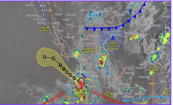 Huracán Flossie se intensifica a categoría 3 frente a la costa del Pacífico; sigue aquí su trayectoria