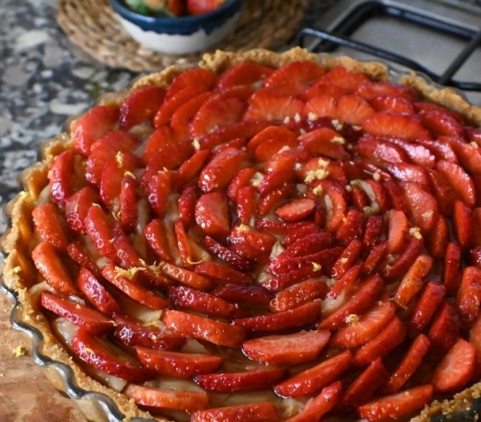 RECETA VEGANA: TARTA SIN HORNO DE CREMA PASTELERA