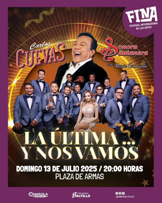 Carlos Cuevas con la Sonora Santanera, para iniciar FINA 2025
