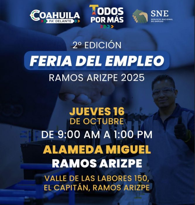 *Este jueves 16 de octubre, feria del empleo en Ramos; será incluyente*