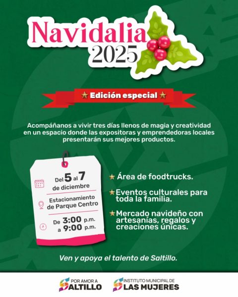 Invita Gobierno de Saltillo a Navidalia 2025