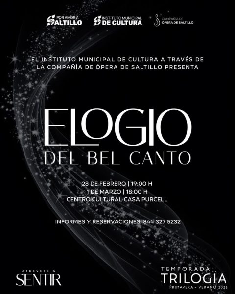 Invitan a concierto inaugural de temporada de la Compañía de Ópera de Saltillo