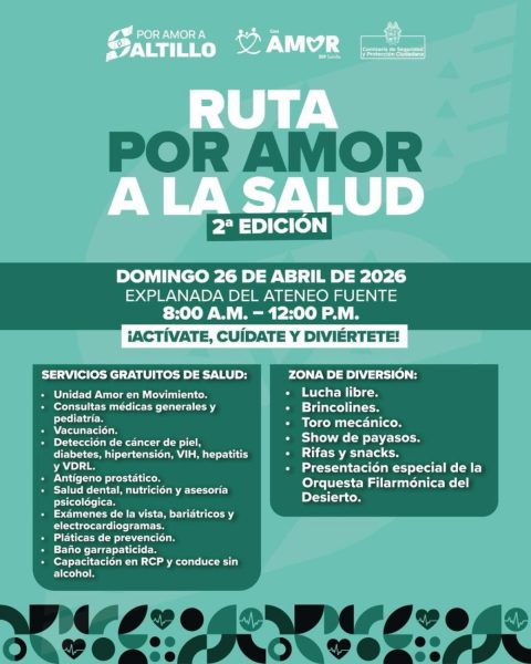 Invitan a familias saltillenses a la Ruta por Amor a la Salud