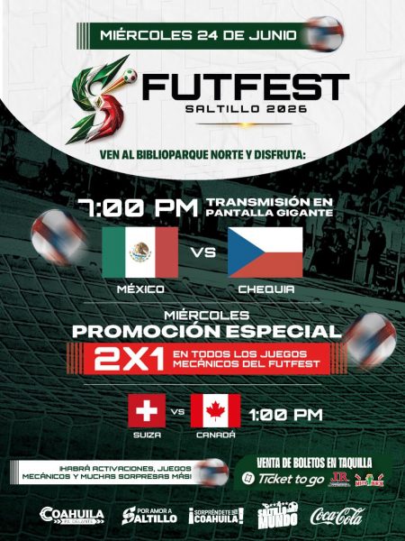 Este miércoles todos al FUTFEST Saltillo 2026 a apoyar a la Selección Mexicana