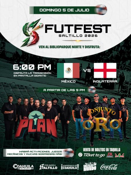 Asiste este domingo al FUTFEST Saltillo 2026 y apoya a la selección mexicana