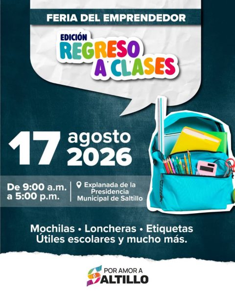 Recuerde que el próximo lunes habrá Feria del Emprendedor de Útiles Escolares