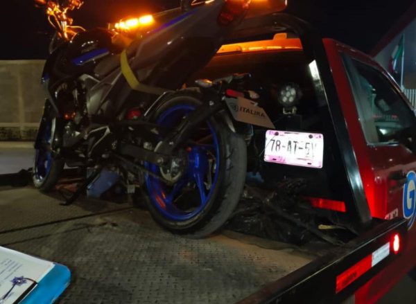 Asegura Tránsito 5 motos en operativo nocturno