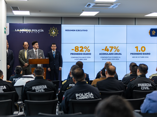 Destaca Samuel García seis meses con baja de un 82 por ciento en delitos de alto impacto